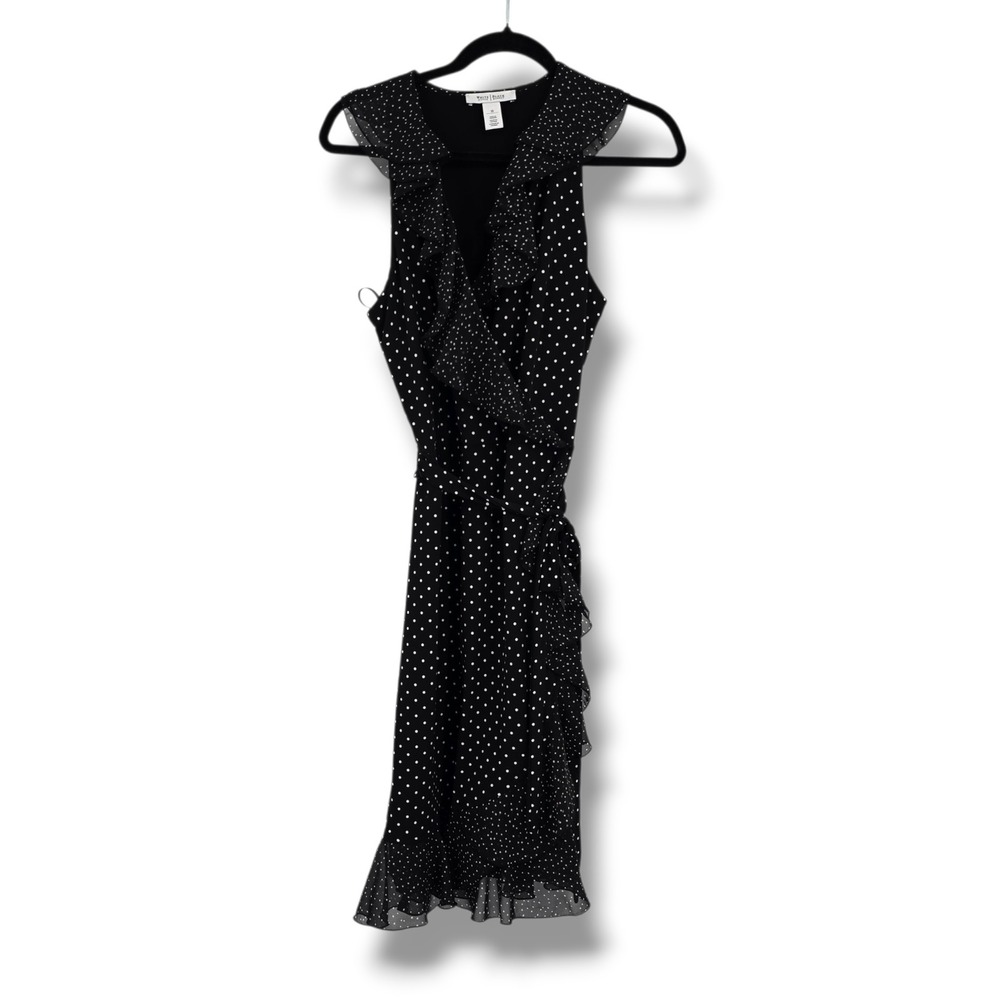 White House Black Market Black Polka Dot Midi Dress